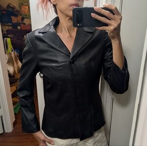 valentino coupeau paris Vtgblack leather blazer jacket